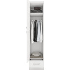 Nevada 1 Door 1 Drawer Wardrobe - White Gloss