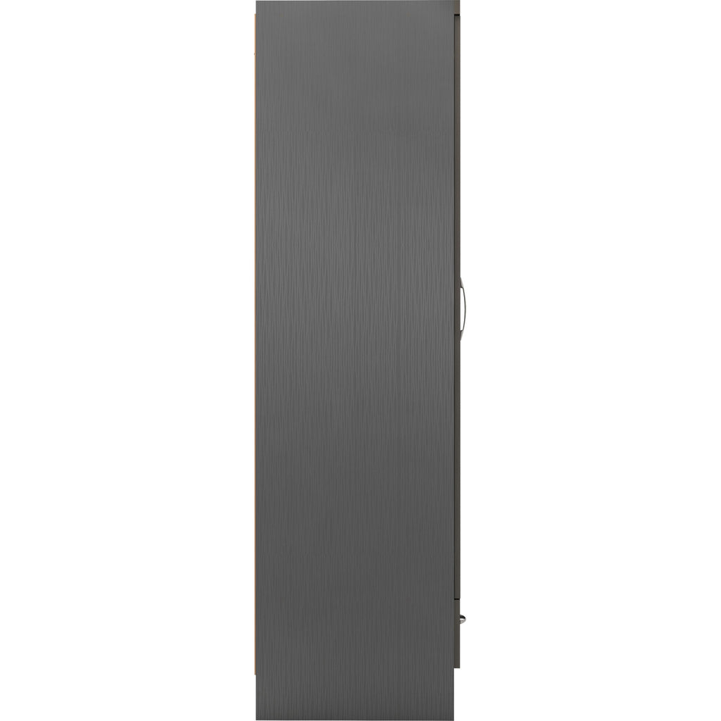Nevada 2 Door 1 Drawer Wardrobe - 3D Effect Grey