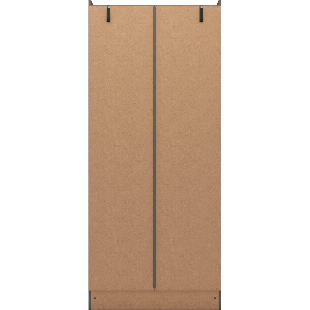 Nevada 2 Door 1 Drawer Wardrobe - 3D Effect Grey