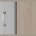 Nevada 2 Door 1 Drawer Wardrobe - Grey Gloss/Light Oak Effect Veneer