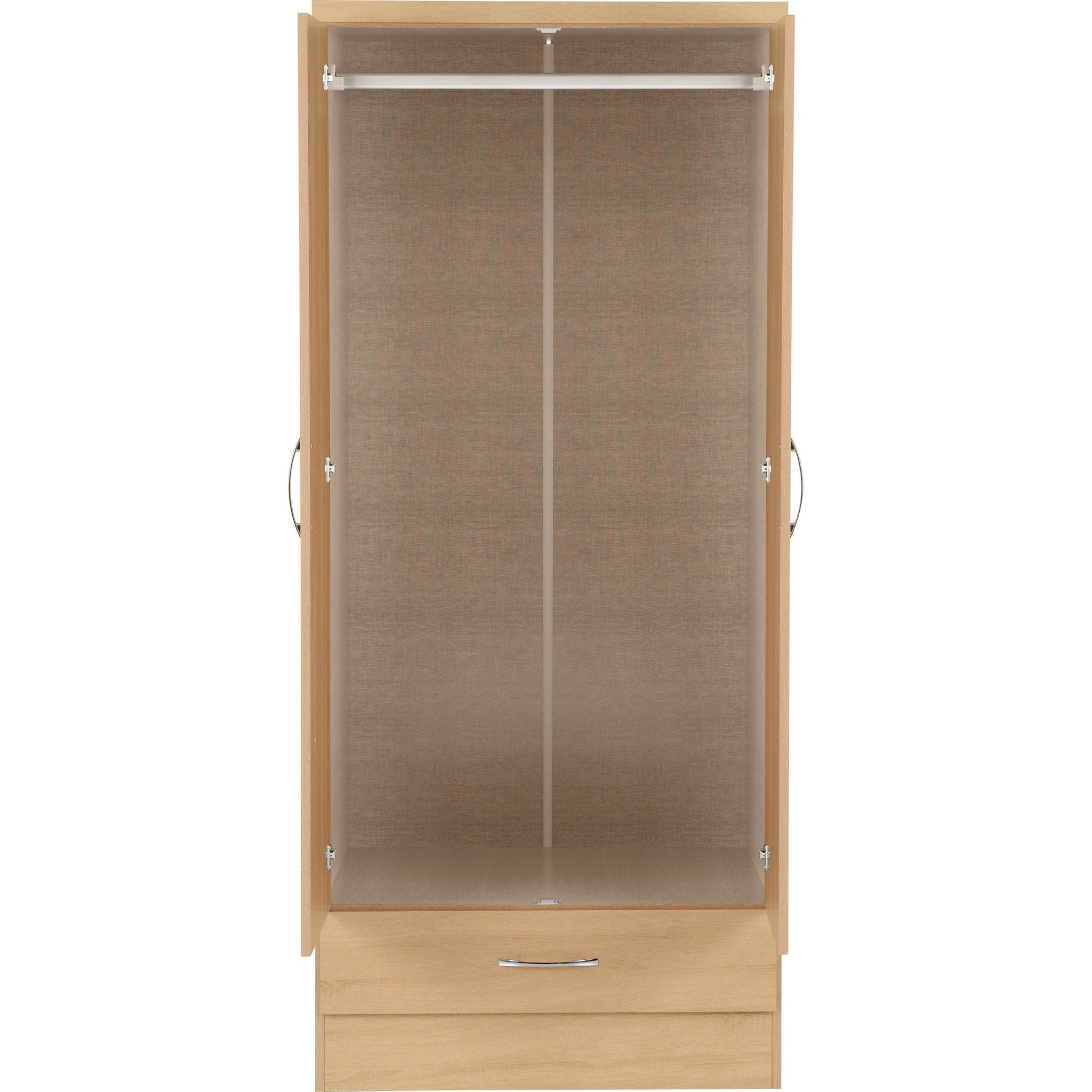 Nevada 2 Door 1 Drawer Wardrobe - Sonoma Oak Effect