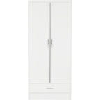 Nevada 2 Door 1 Drawer Wardrobe - White Gloss