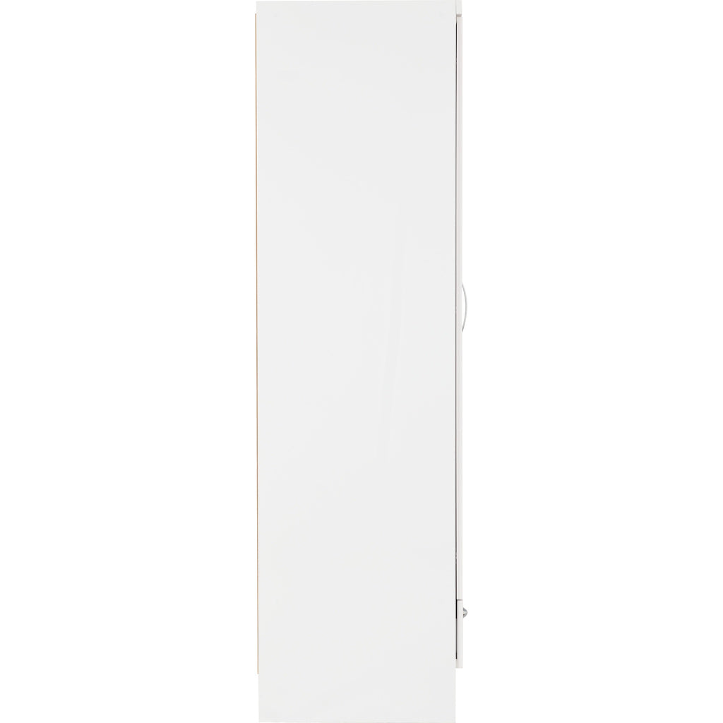 Nevada 2 Door 1 Drawer Wardrobe - White Gloss