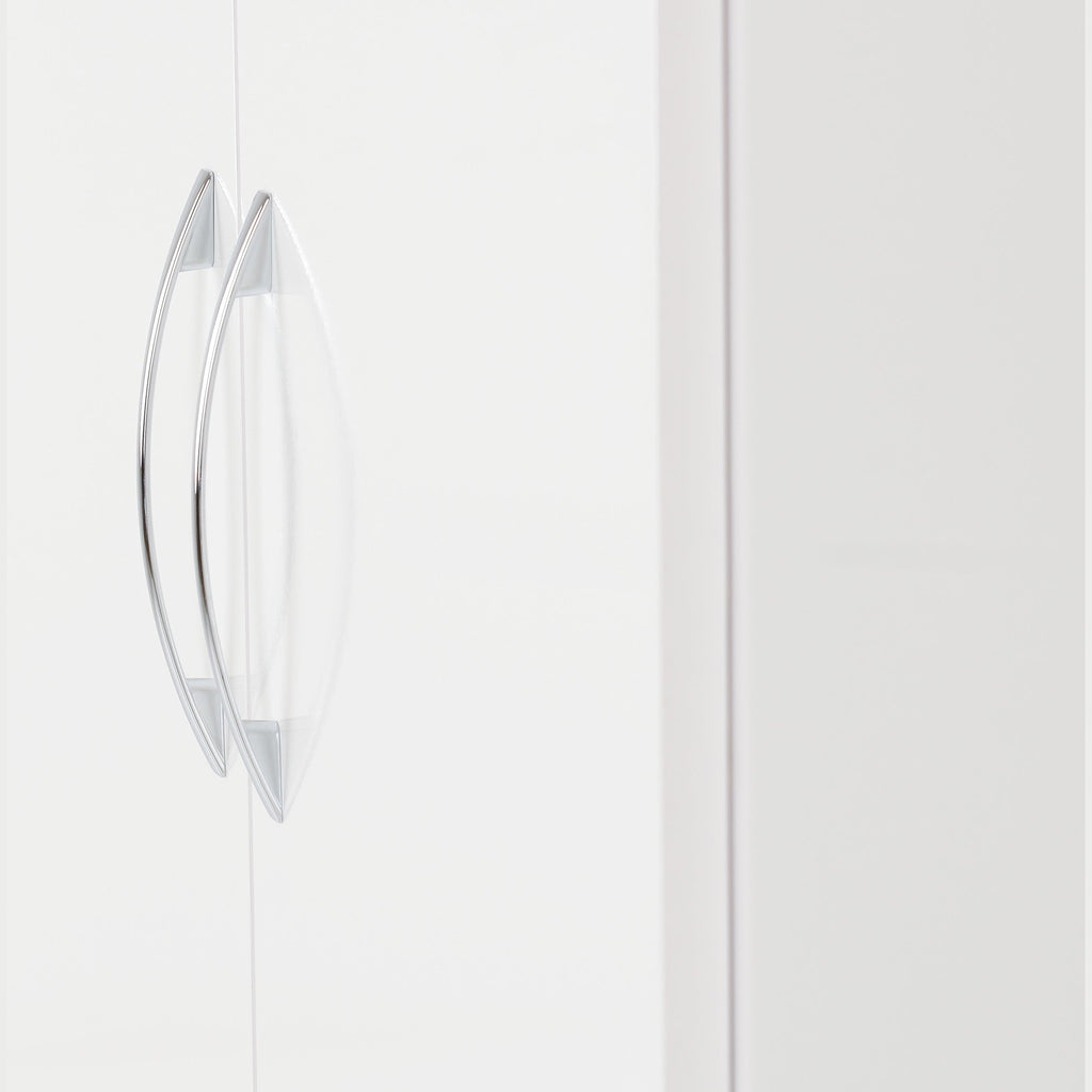 Nevada 2 Door 1 Drawer Wardrobe - White Gloss
