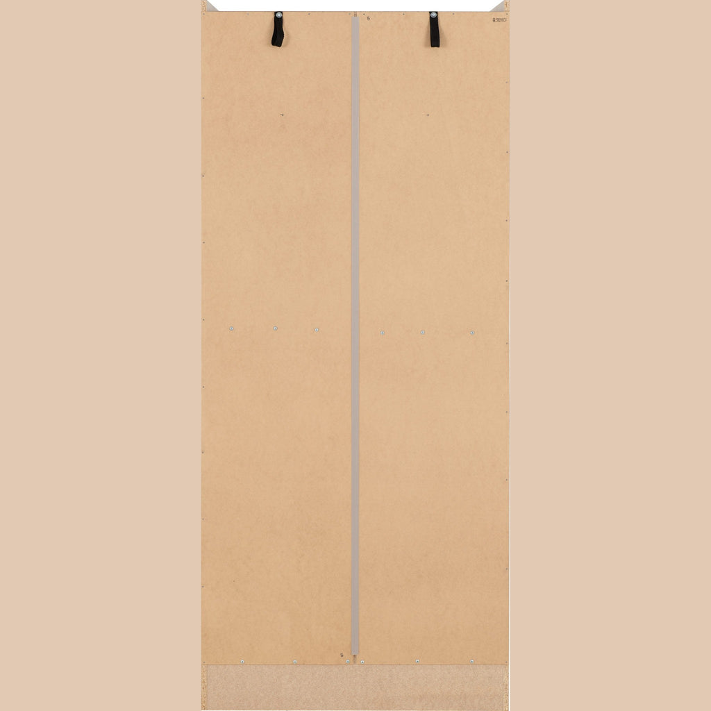 Nevada 2 Door All Hanging Wardrobe - Grey Gloss/Light Oak Effect Veneer