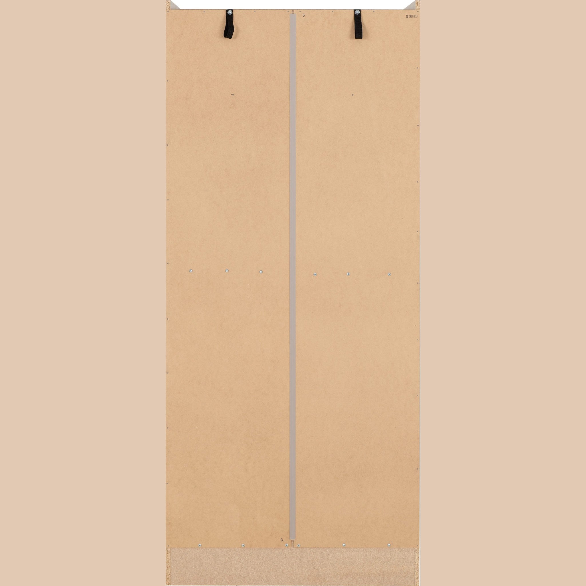 Nevada 2 Door All Hanging Wardrobe - Grey Gloss/Light Oak Effect Veneer