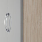 Nevada 2 Door All Hanging Wardrobe - Grey Gloss/Light Oak Effect Veneer