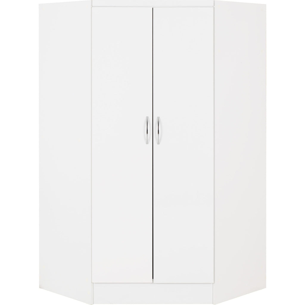 Nevada 2 Door Corner Wardrobe - White Gloss