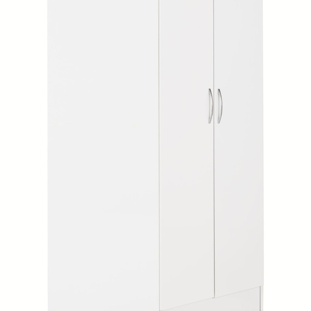 Nevada 2 Door Corner Wardrobe - White Gloss