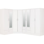 Nevada 2 Door Corner Wardrobe - White Gloss