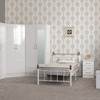Nevada 2 Door Corner Wardrobe - White Gloss