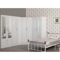 Nevada 2 Door Corner Wardrobe - White Gloss