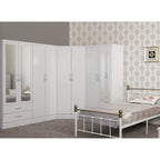 Nevada 2 Door Corner Wardrobe - White Gloss