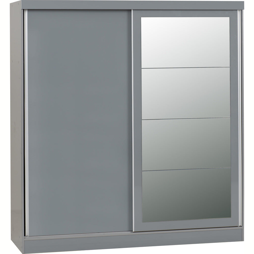 Nevada 2 Door Slider Wardrobe - Grey Gloss
