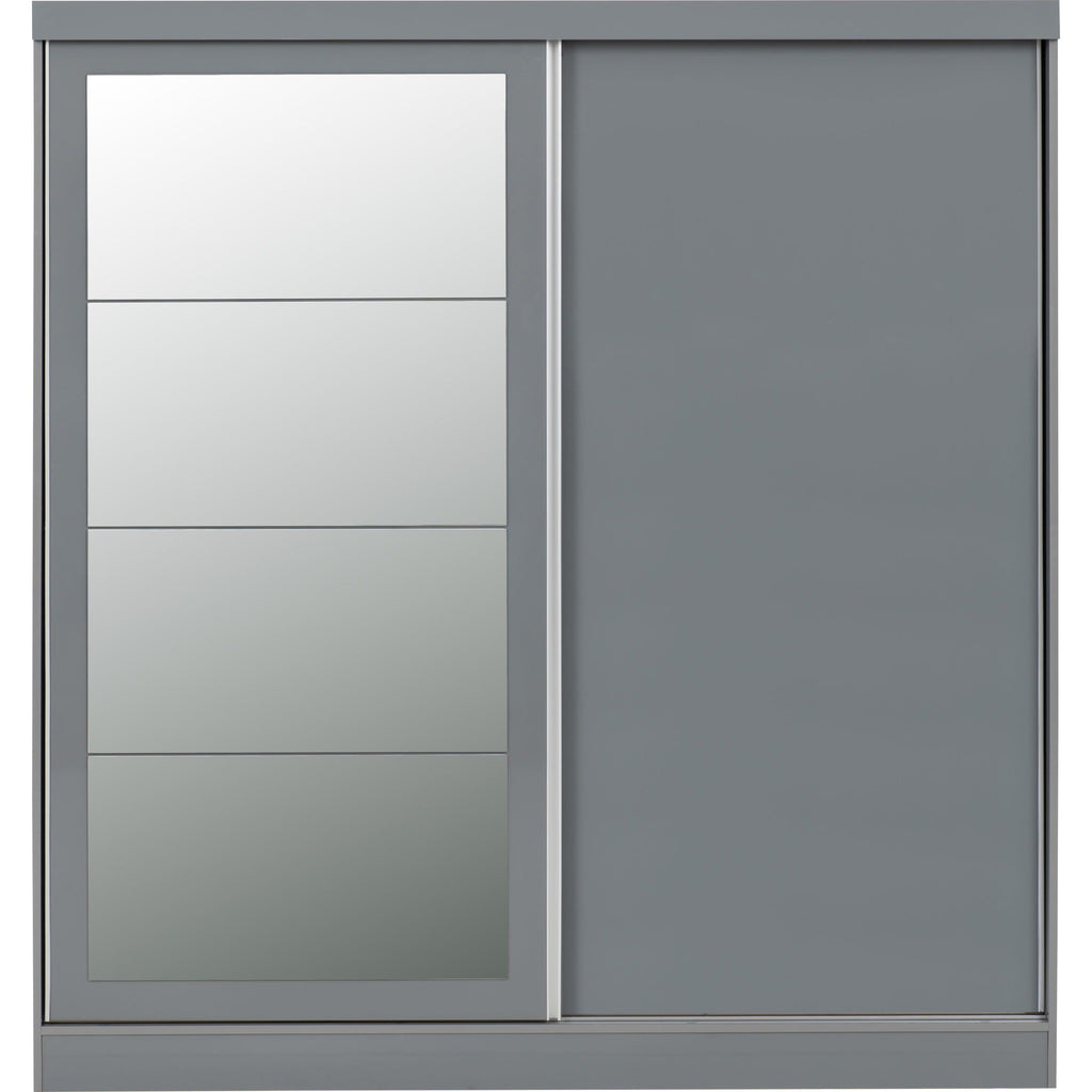 Nevada 2 Door Slider Wardrobe - Grey Gloss