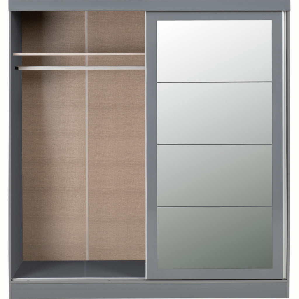 Nevada 2 Door Slider Wardrobe - Grey Gloss