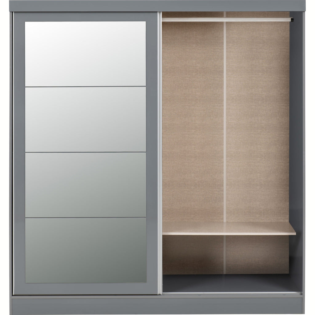 Nevada 2 Door Slider Wardrobe - Grey Gloss