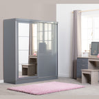 Nevada Dressing Table Set - Grey Gloss/Light Oak Effect Veneer