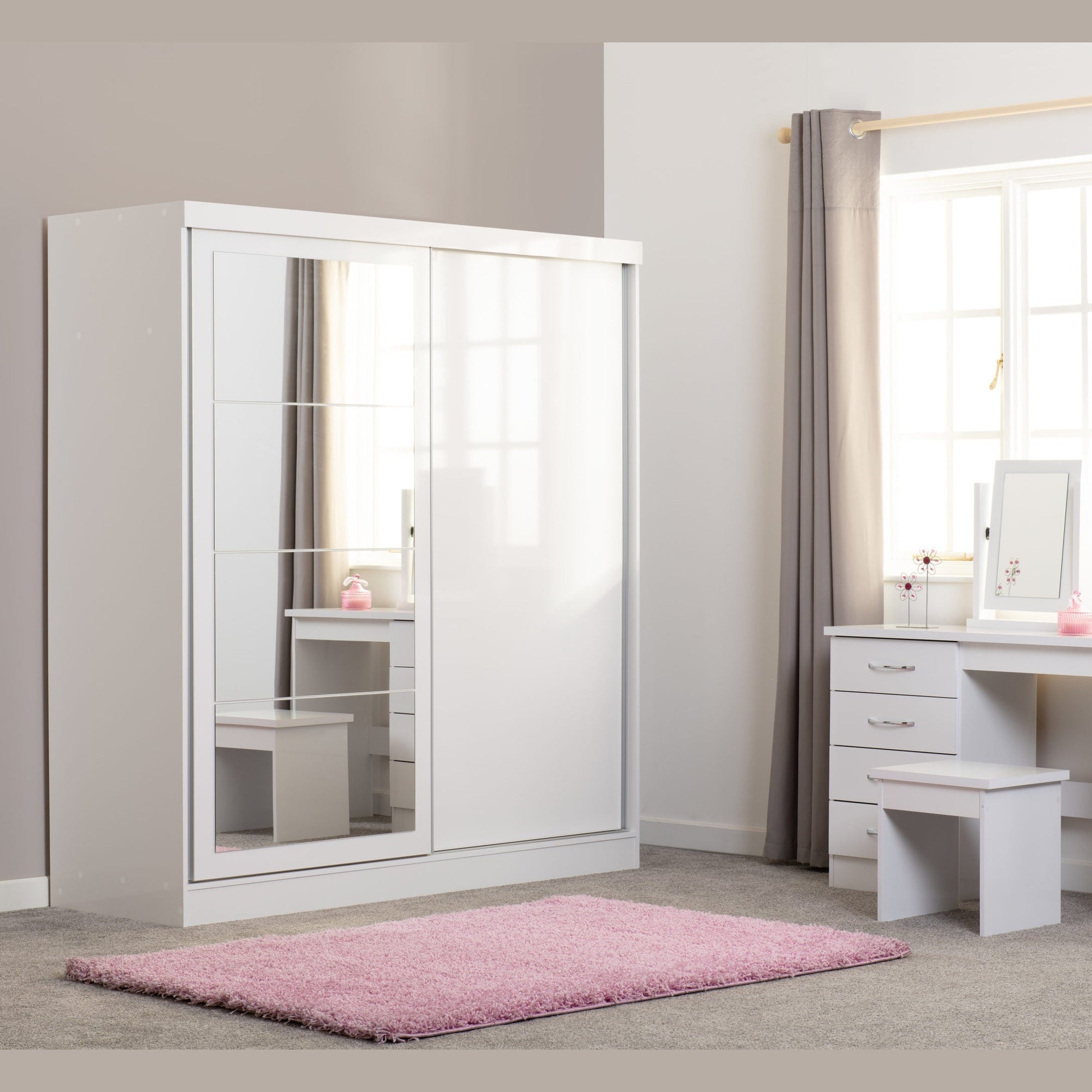 Nevada Dressing Table Set - White Gloss