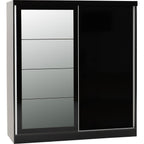 Nevada 2 Door Slider Wardrobe - Black Gloss