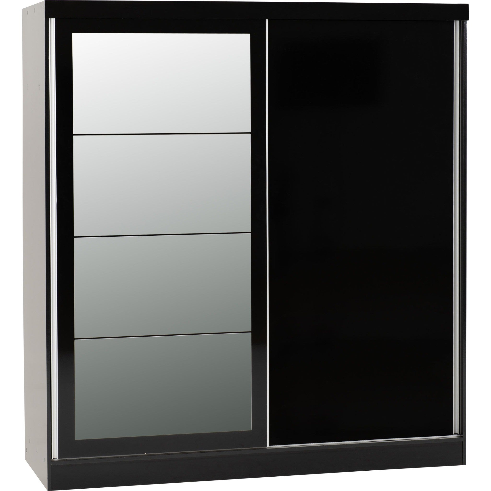 Nevada 2 Door Slider Wardrobe - Black Gloss