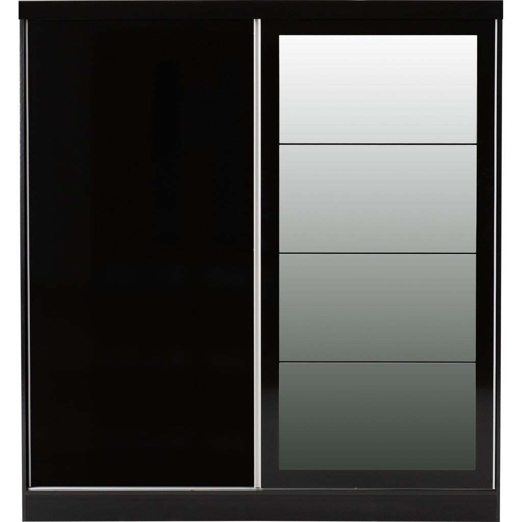 Nevada 2 Door Slider Wardrobe - Black Gloss