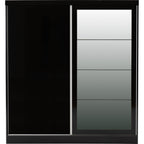 Nevada 2 Door Slider Wardrobe - Black Gloss