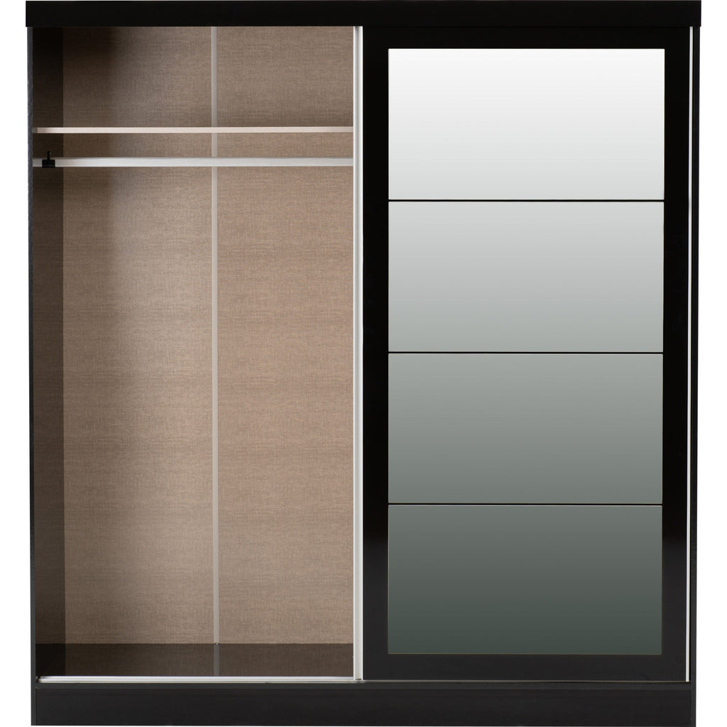 Nevada 2 Door Slider Wardrobe - Black Gloss
