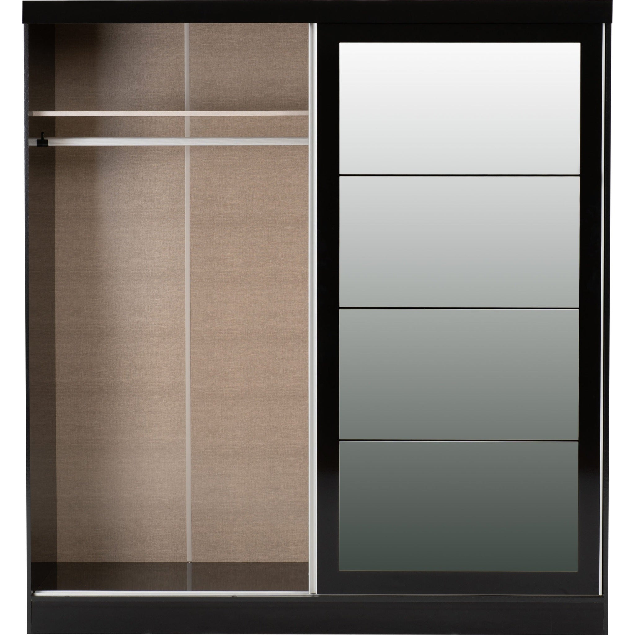 Nevada 2 Door Slider Wardrobe - Black Gloss