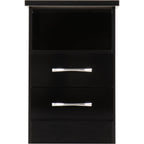 Nevada 2 Drawer Bedside - Black Gloss