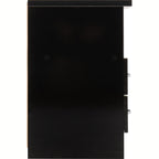 Nevada 2 Drawer Bedside - Black Gloss