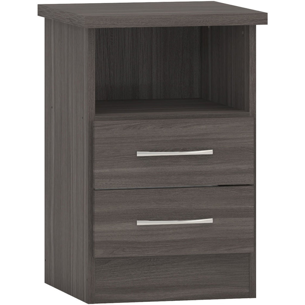 Nevada 2 Drawer Bedside - Black Wood Grain