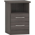 Nevada 2 Drawer Bedside - Black Wood Grain