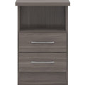Nevada 2 Drawer Bedside - Black Wood Grain