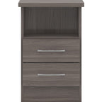 Nevada 2 Drawer Bedside - Black Wood Grain