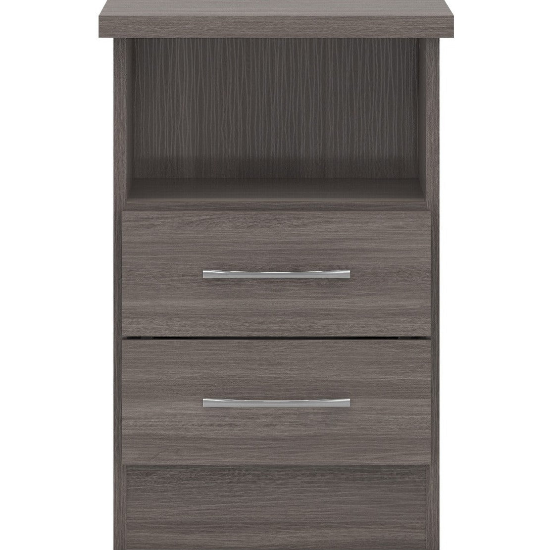 Nevada 2 Drawer Bedside - Black Wood Grain