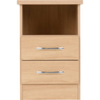 Nevada 2 Drawer Bedside - Sonoma Oak Effect