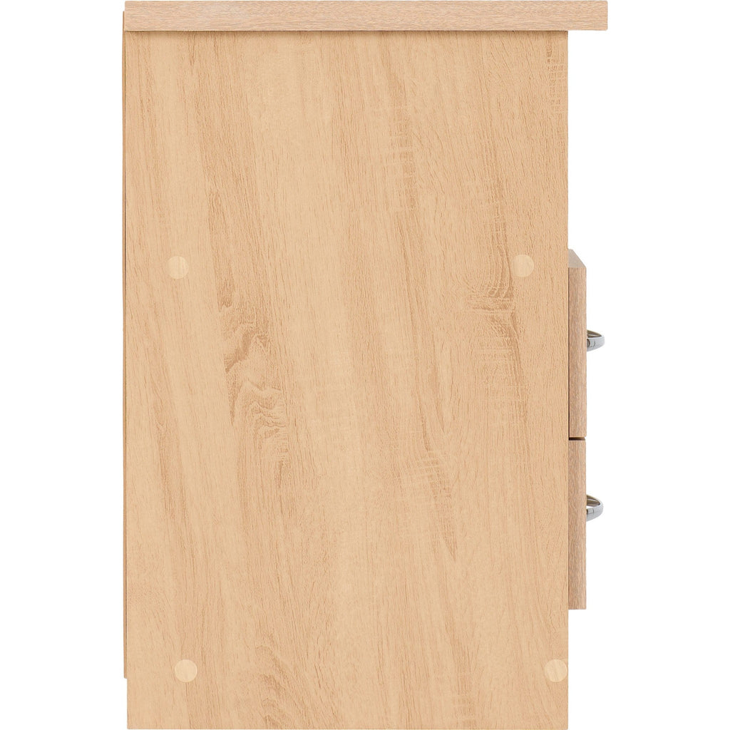 Nevada 2 Drawer Bedside - Sonoma Oak Effect