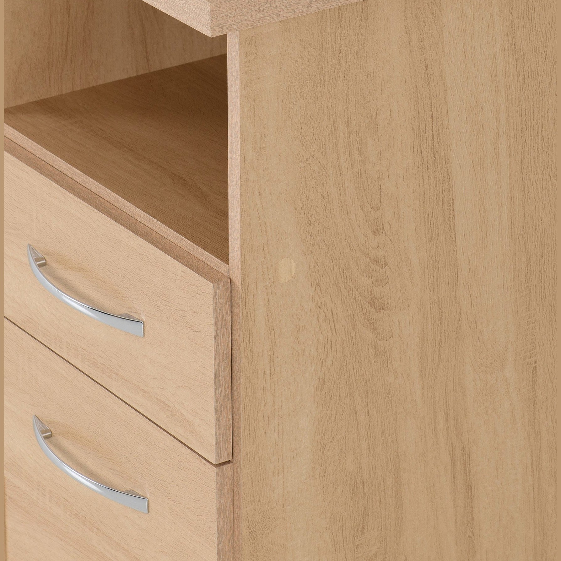 Nevada 2 Drawer Bedside - Sonoma Oak Effect