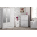 Nevada 3 Door 2 Drawer Wardrobe Bedroom Set - White Gloss