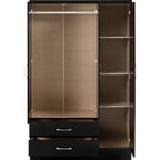 Nevada 3 Door 2 Drawer Wardrobe - Black Gloss