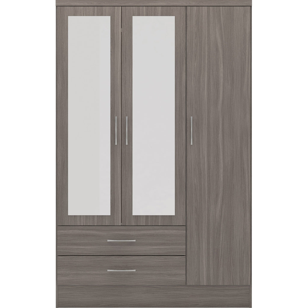 Nevada 3 Door 2 Drawer Wardrobe - Black Wood Grain