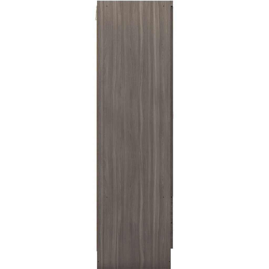 Nevada 3 Door 2 Drawer Wardrobe - Black Wood Grain