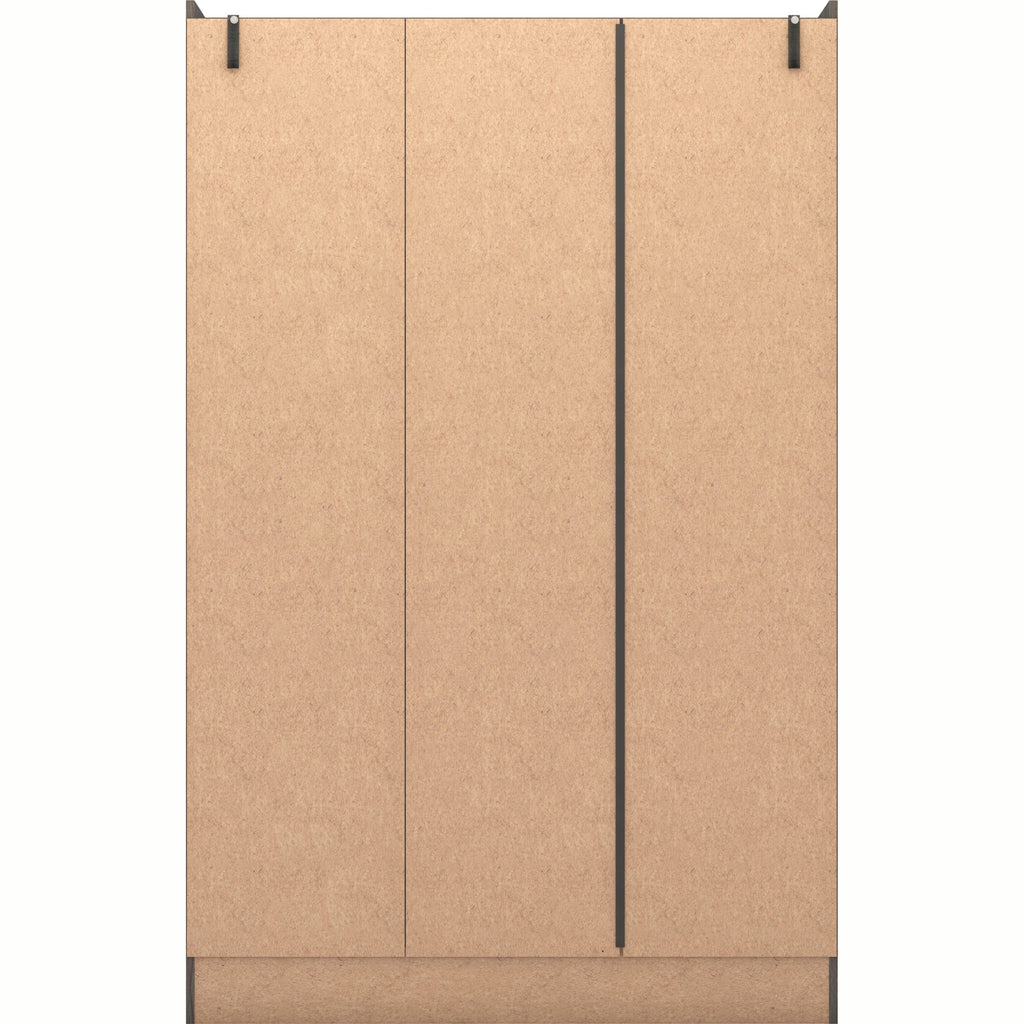 Nevada 3 Door 2 Drawer Wardrobe - Black Wood Grain