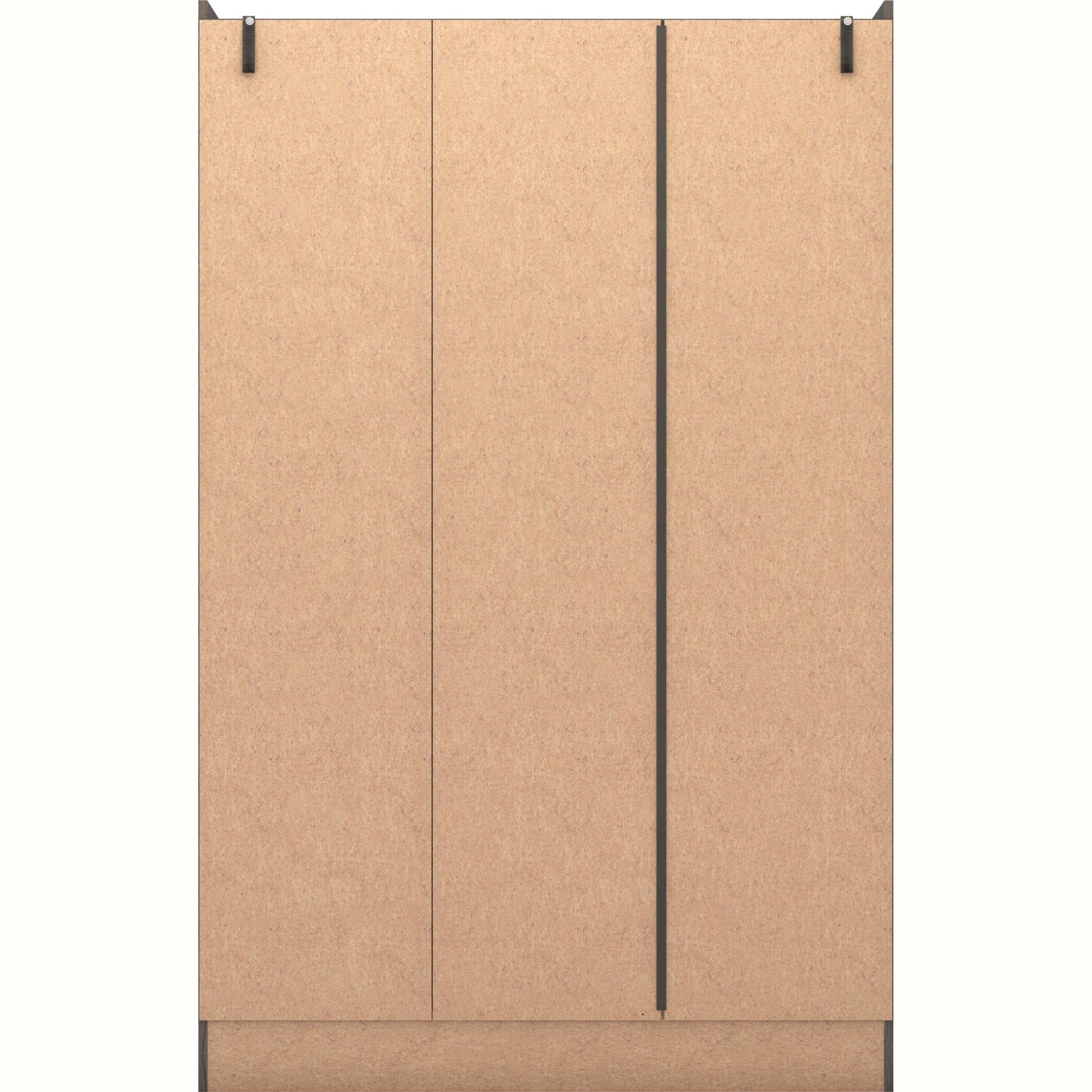 Nevada 3 Door 2 Drawer Wardrobe - Black Wood Grain