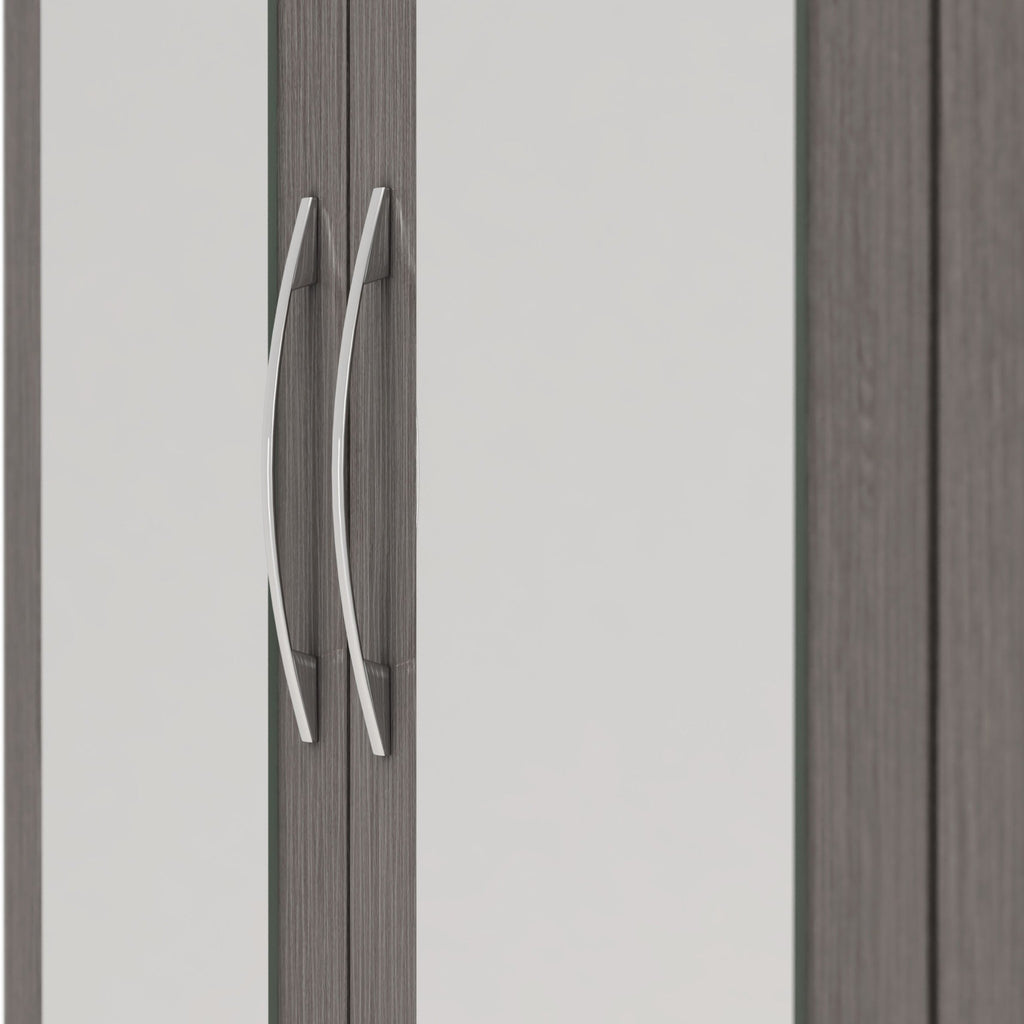 Nevada 3 Door 2 Drawer Wardrobe - Black Wood Grain