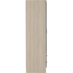 Nevada 3 Door 2 Drawer Wardrobe - Grey Gloss/Light Oak Effect Veneer