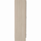 Nevada 3 Door 2 Drawer Wardrobe - Oyster Gloss/Light Oak Effect Veneer