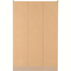 Nevada 3 Door 2 Drawer Wardrobe - Oyster Gloss/Light Oak Effect Veneer