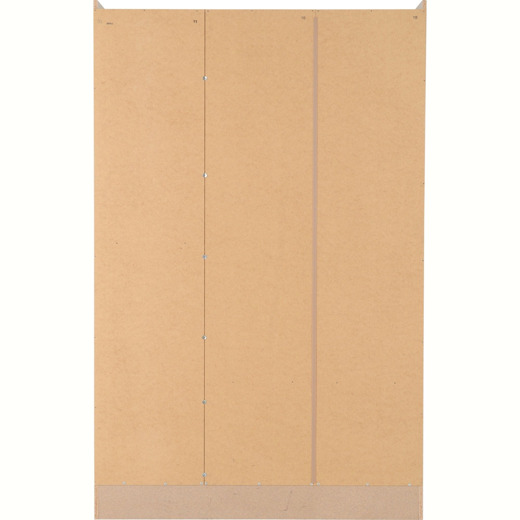 Nevada 3 Door 2 Drawer Wardrobe - Oyster Gloss/Light Oak Effect Veneer
